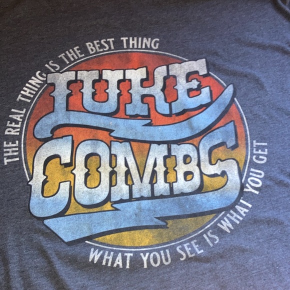 Luke Combs Concert Gray T Shirt Next Level Medium EUC - Picture 4 of 7